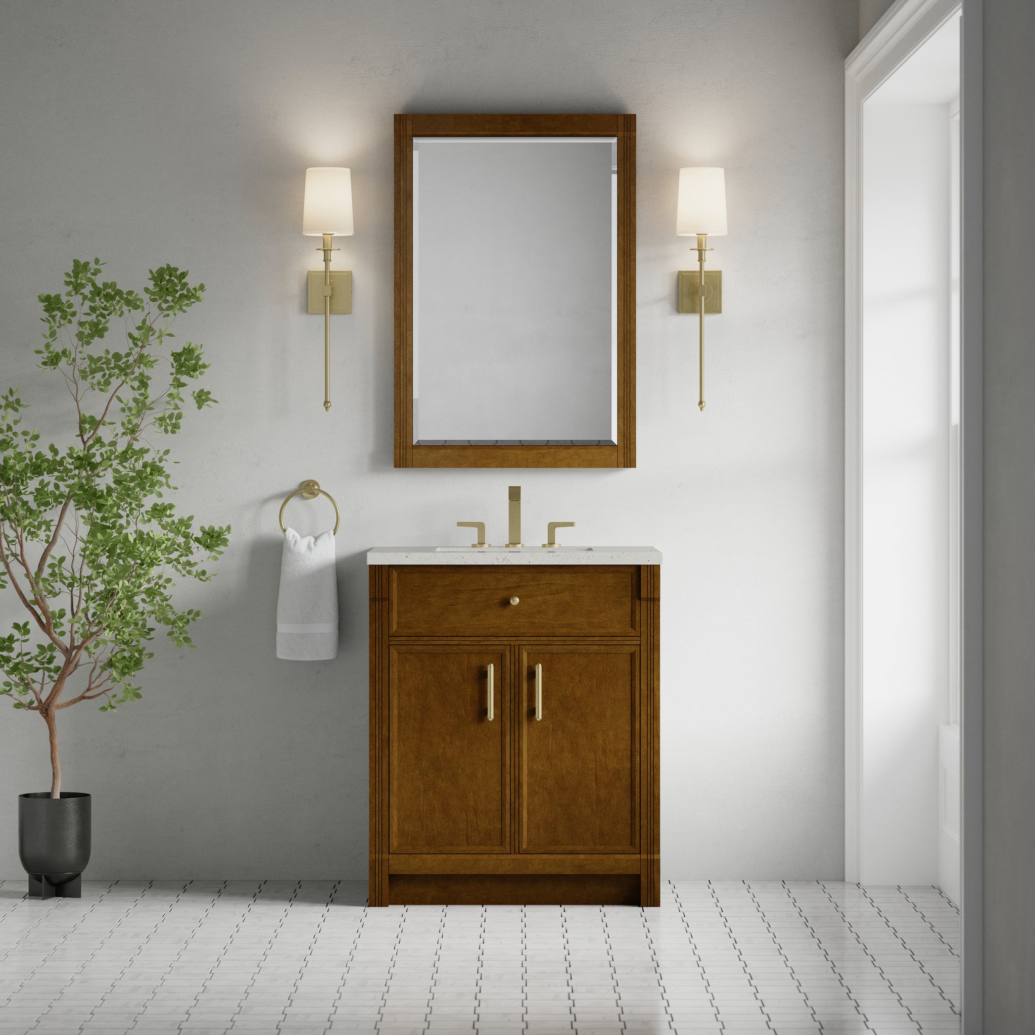 James Martin Bellshire 30" Single Bathroom Vanity, Honey Oak, view 24