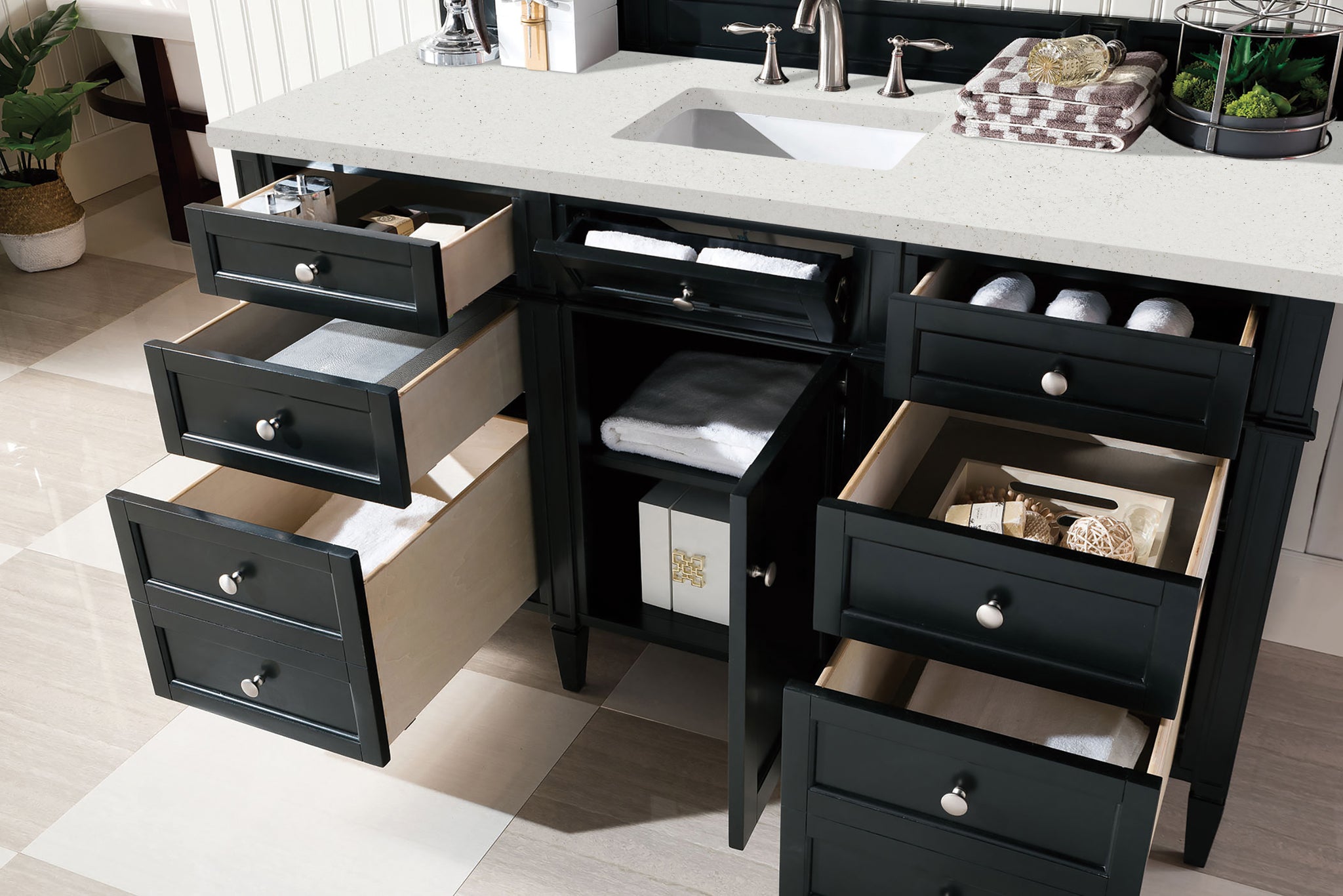 James Martin Brittany 60" Single Bathroom Vanity, Black Onyx, view 25