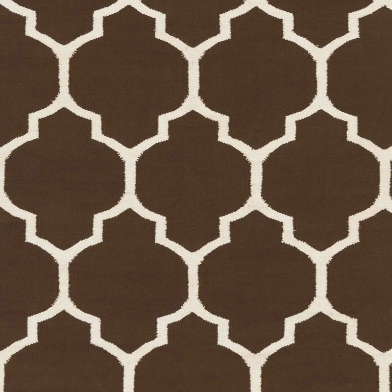 Ragan Brown Trellis Cotton Rug - Clearance by Boutique Rugs