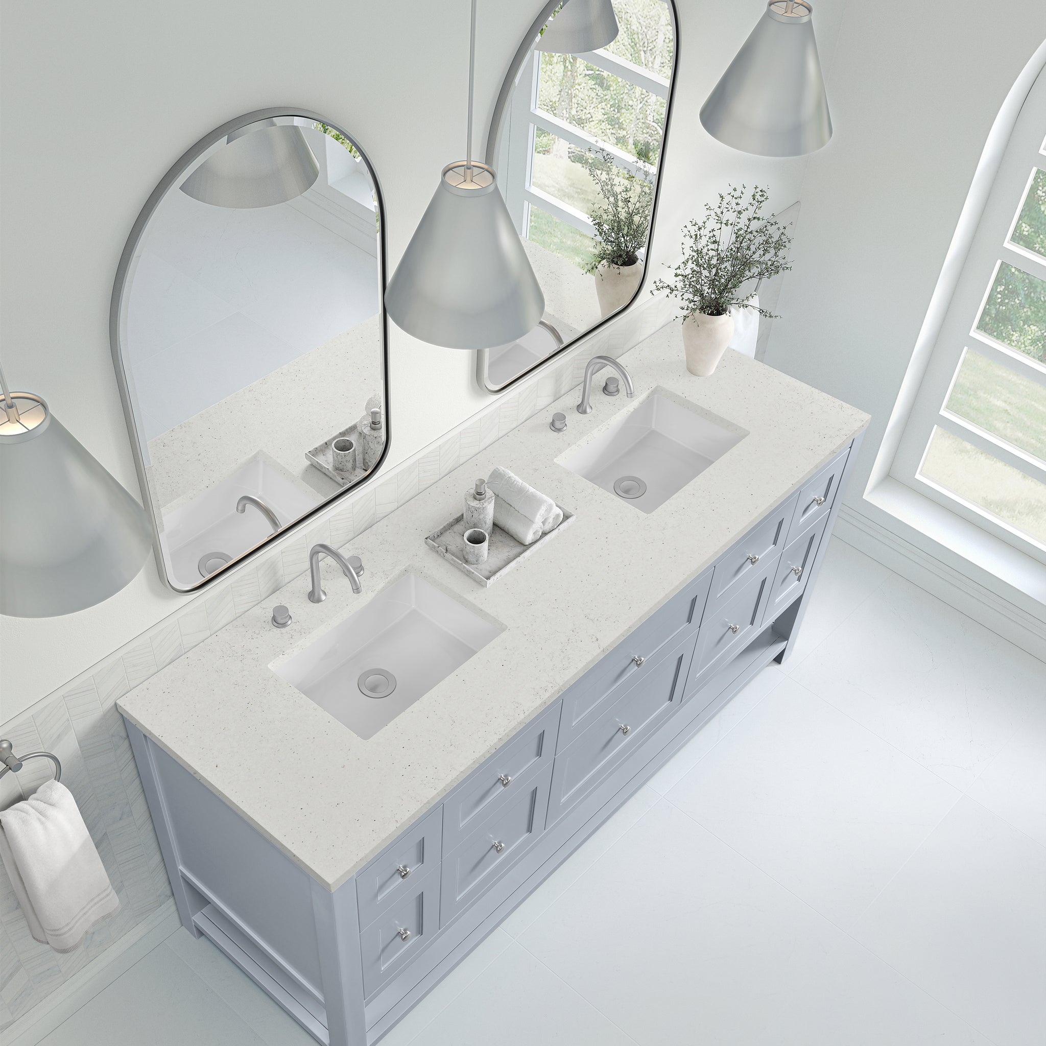 James Martin Breckenridge 72" Double Bathroom Vanity, Serenity Blue, view 28