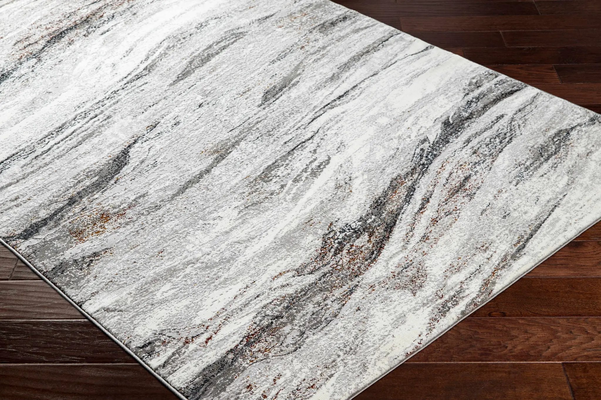 Glain Gray & Brown Marble Area Rug - Clearance by Boutique Rugs