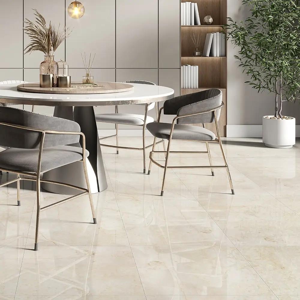 Sahara Beige Polished Marble Tiles 23 5/8x23 5/8 room scene