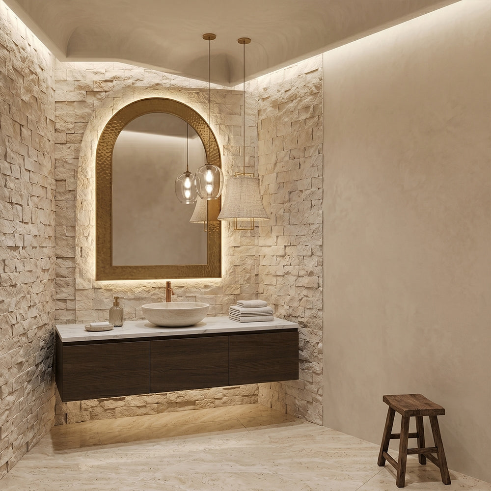 Sahara Beige Rock Face 1x2 Marble Mosaics 12 5/8x12 5/8 Marble Rock Face 12x12 Mosaics — 2