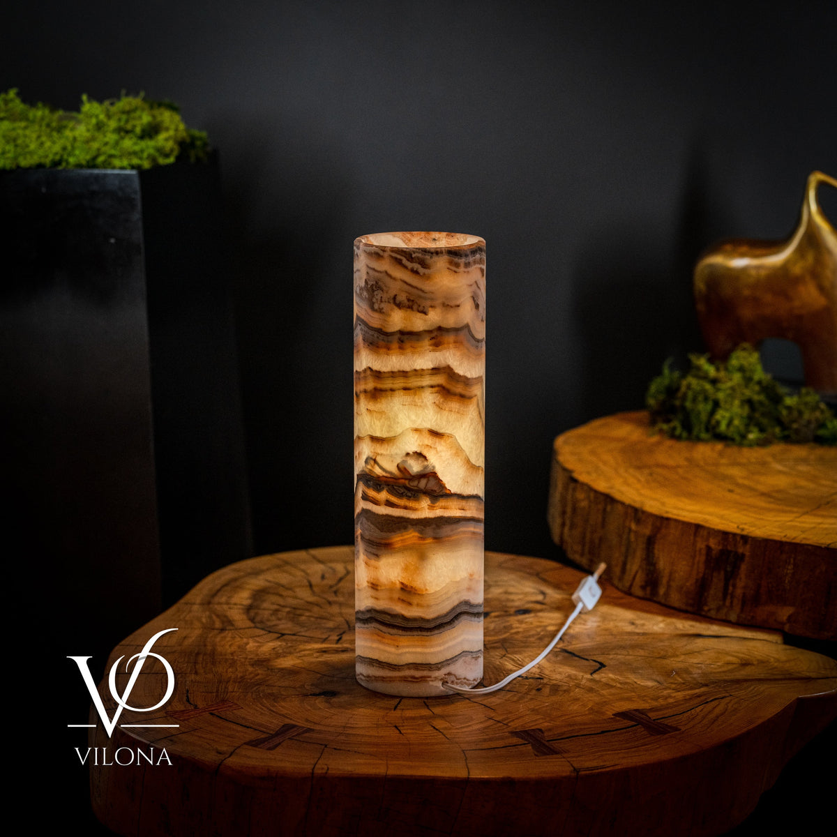 Sahara Onyx Lamp - 20" Tall x 5.5" Diameter - (Medium #57), photo 3 of 5