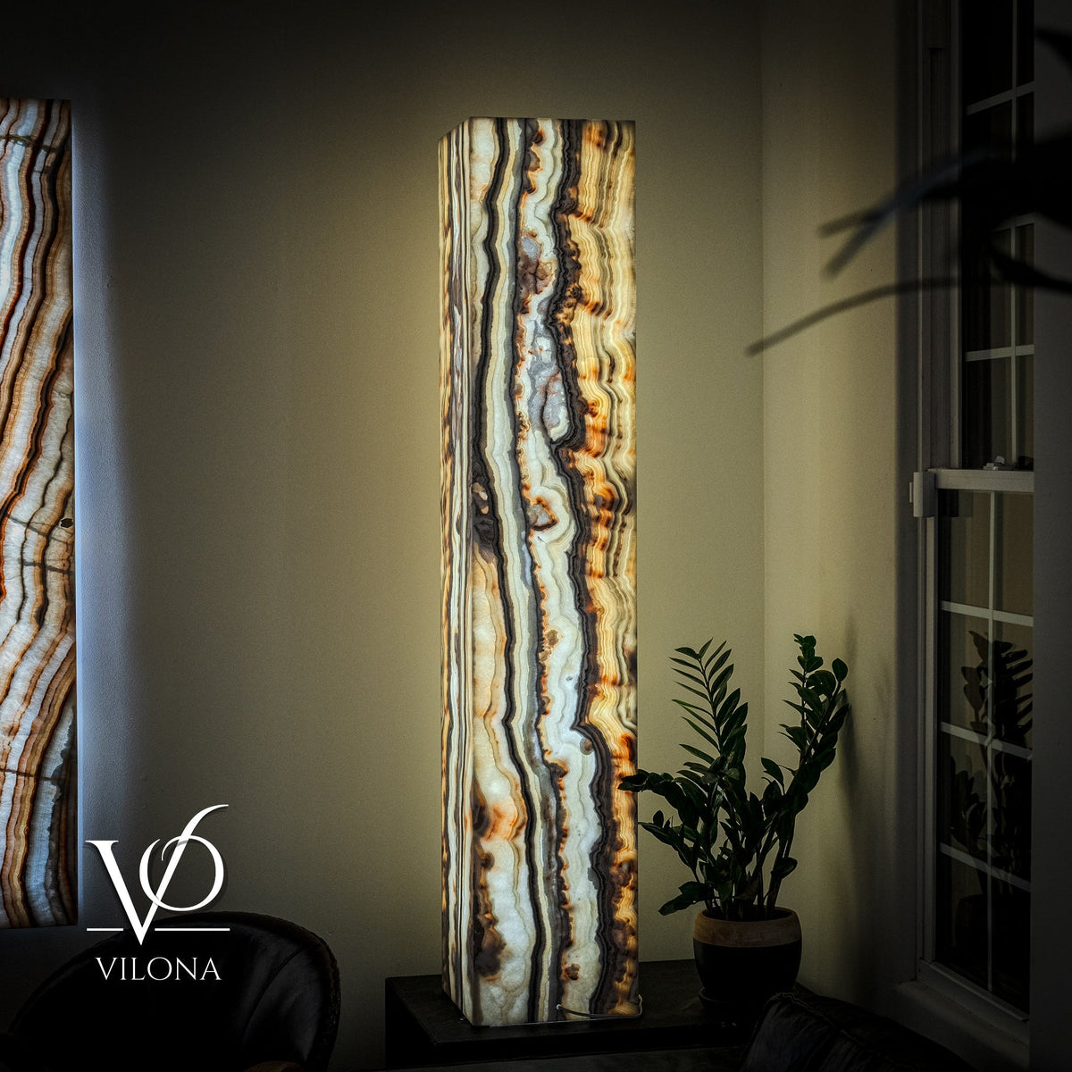 Sahara Onyx Floor Lamp - Large - 63"H x 12"W - Square - #1, photo 7 of 13