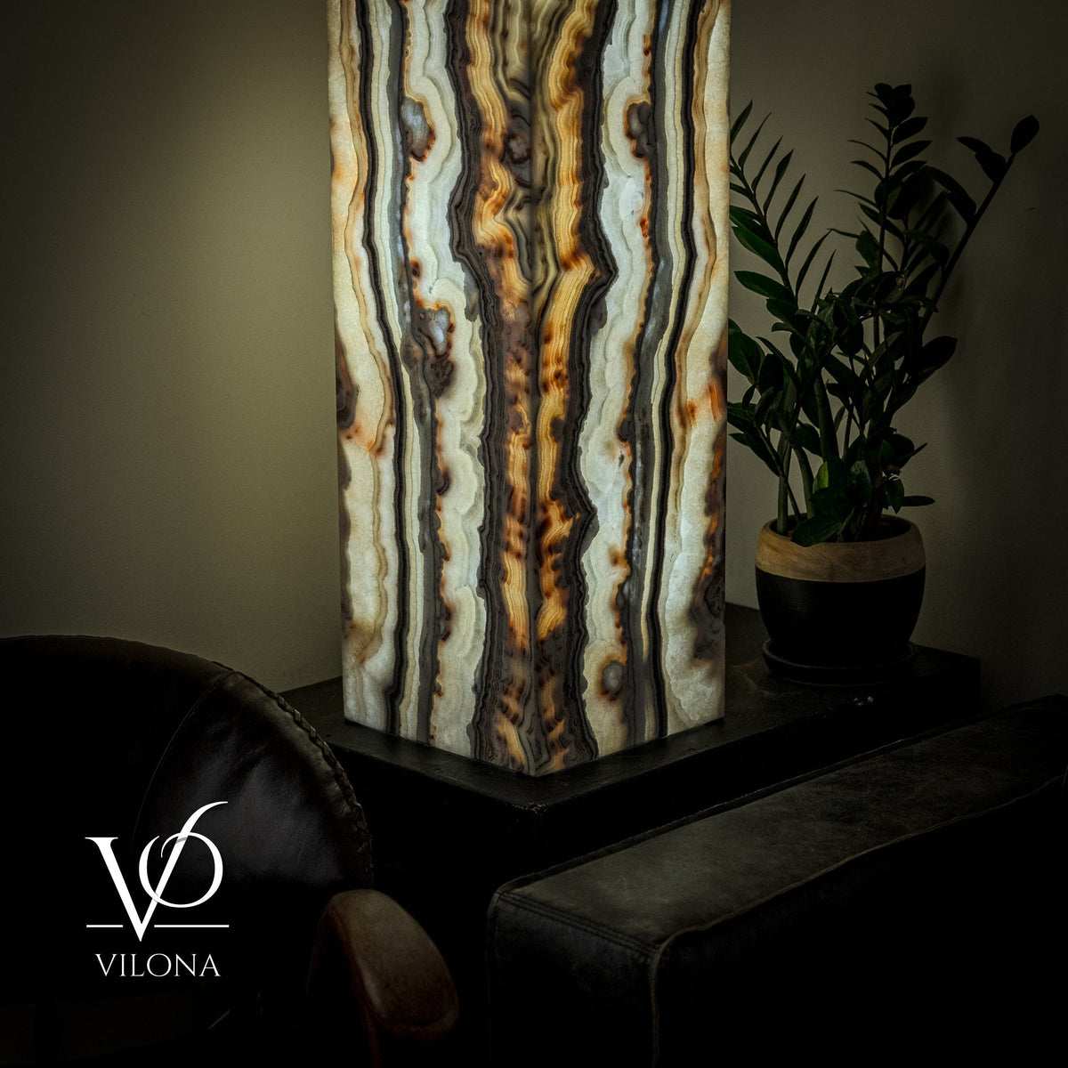 Sahara Onyx Floor Lamp - Large - 63"H x 12"W - Square - #1, photo 5 of 13