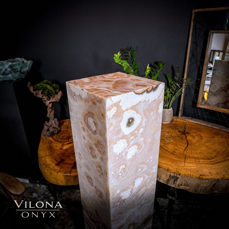 Sahara Onyx Floor Lamp - Exotic - Polished - Medium - 47.5"H x 12"W - Square - #2, photo 10 of 11