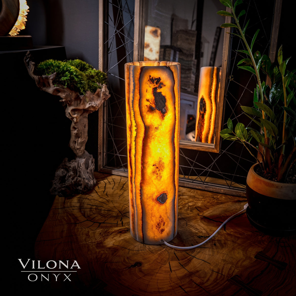 Sahara Onyx Lamp (Cylinder Table Lamp #15), photo 6 of 7