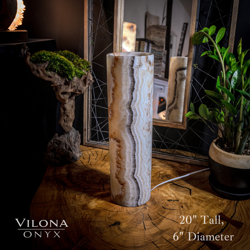 Sahara Onyx Lamp (Cylinder Table Lamp #16), photo 2 of 5