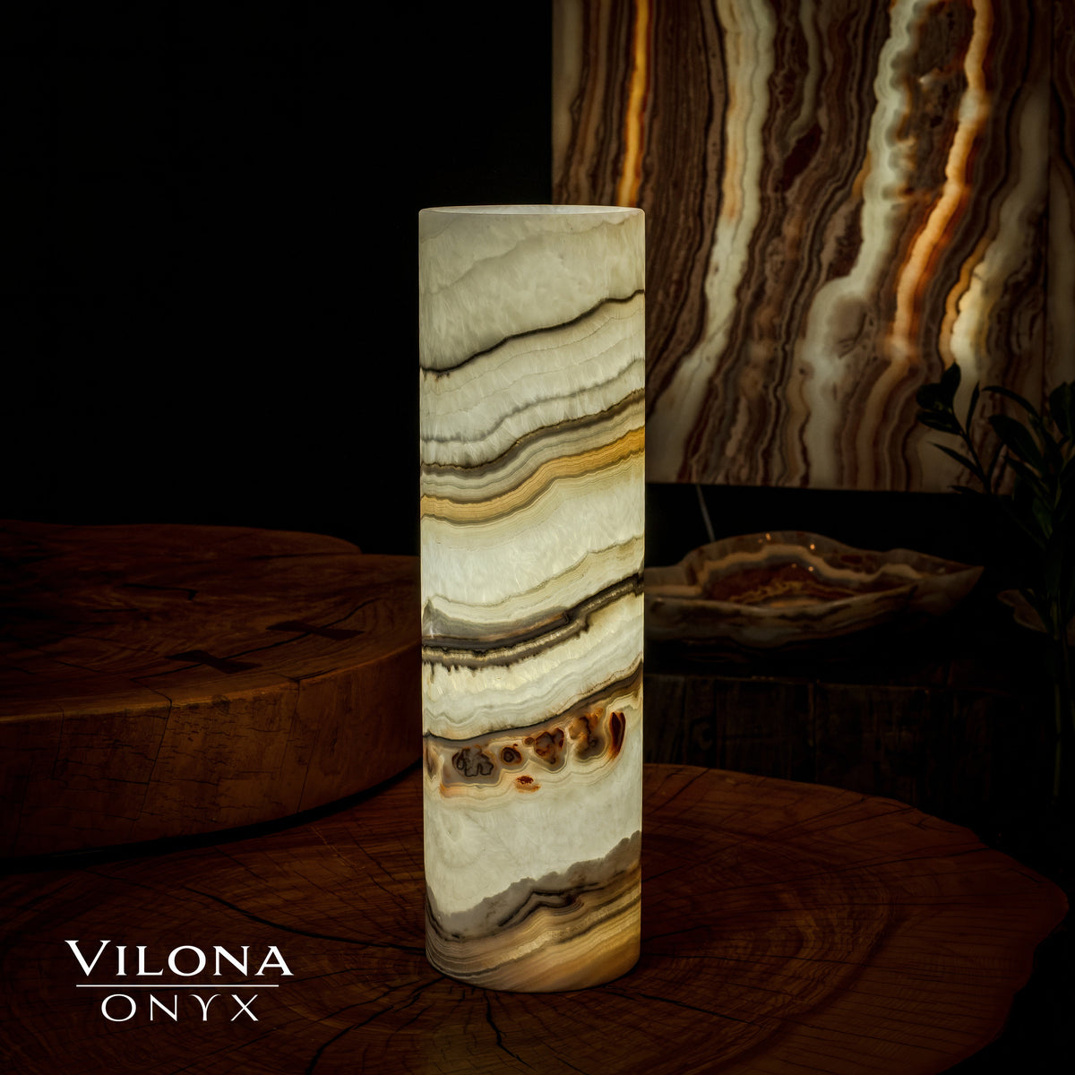 Sahara Onyx Lamp (Cylinder Table Lamp #33), photo 4 of 5