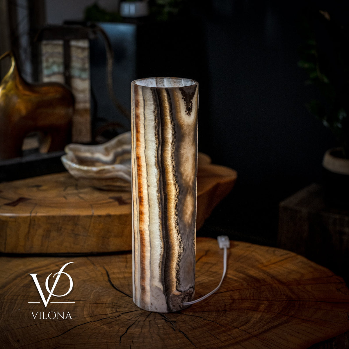 Sahara Onyx Lamp (Cylinder Table Lamp #34), photo 3 of 5