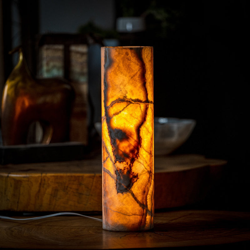 Sahara Onyx Lamp (Cylinder Table Lamp #6), photo 2 of 12