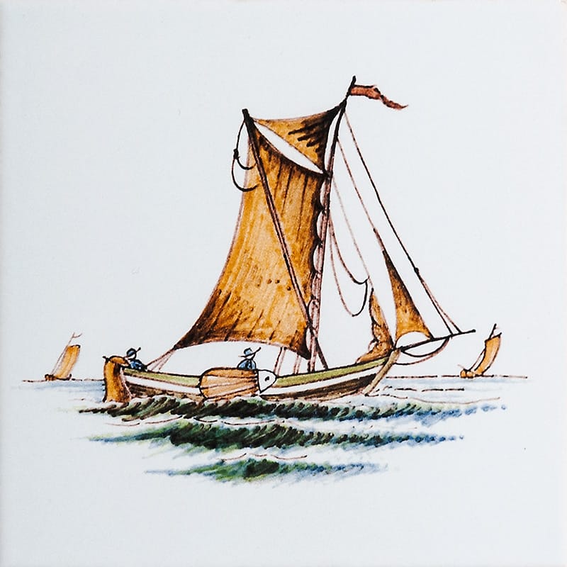 Sailor Glazed Delft Ceramic Tiles 6x6 Ceramic Glazed 6x6 Tiles