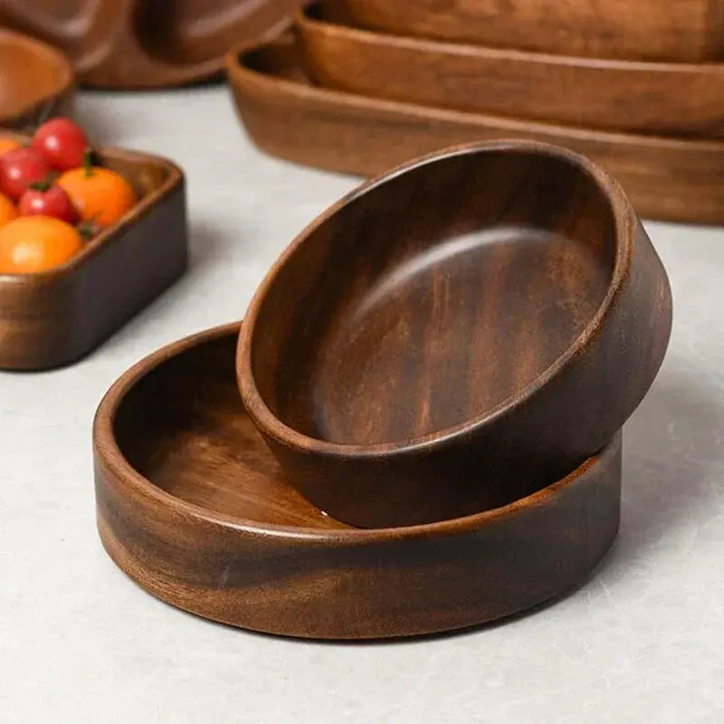 Salad Bowl - Boat-Shaped Walnut Wood by House Of Avana