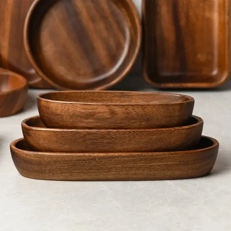 Salad Bowl - Boat-Shaped Walnut Wood by House Of Avana