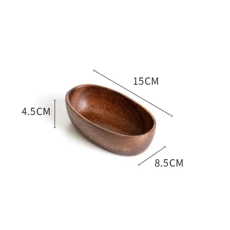 Salad Bowl - Boat-Shaped Walnut Wood by House Of Avana