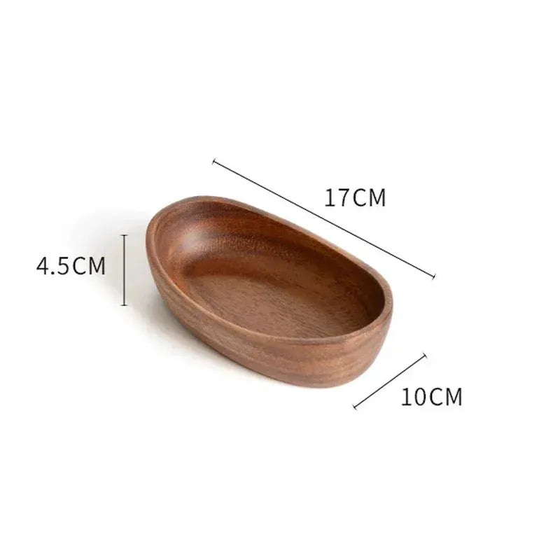 Salad Bowl - Boat-Shaped Walnut Wood by House Of Avana