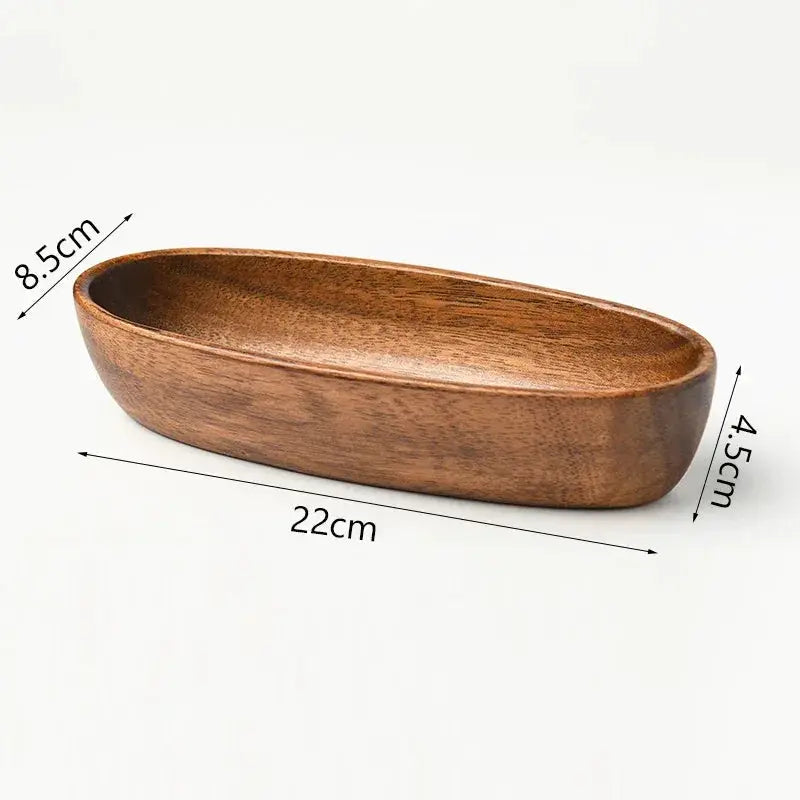 Salad Bowl - Boat-Shaped Walnut Wood by House Of Avana