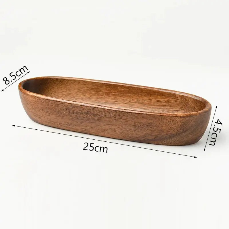 Salad Bowl - Boat-Shaped Walnut Wood by House Of Avana