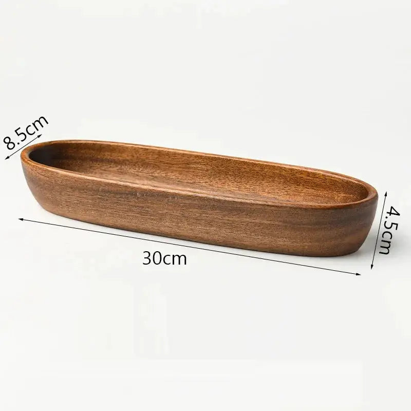 Salad Bowl - Boat-Shaped Walnut Wood by House Of Avana