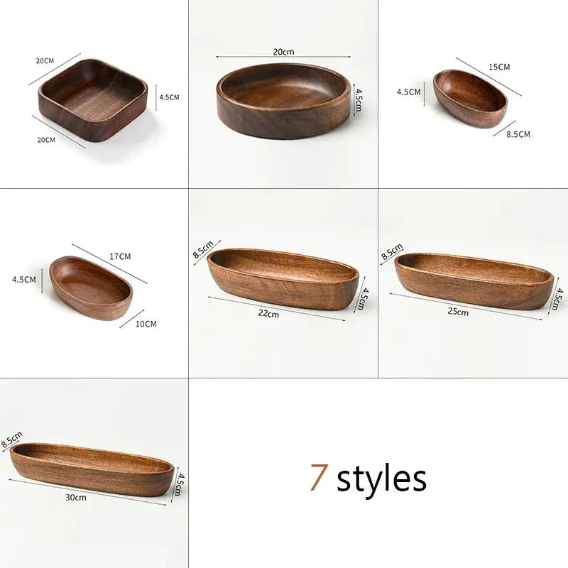 Salad Bowl - Boat-Shaped Walnut Wood by House Of Avana