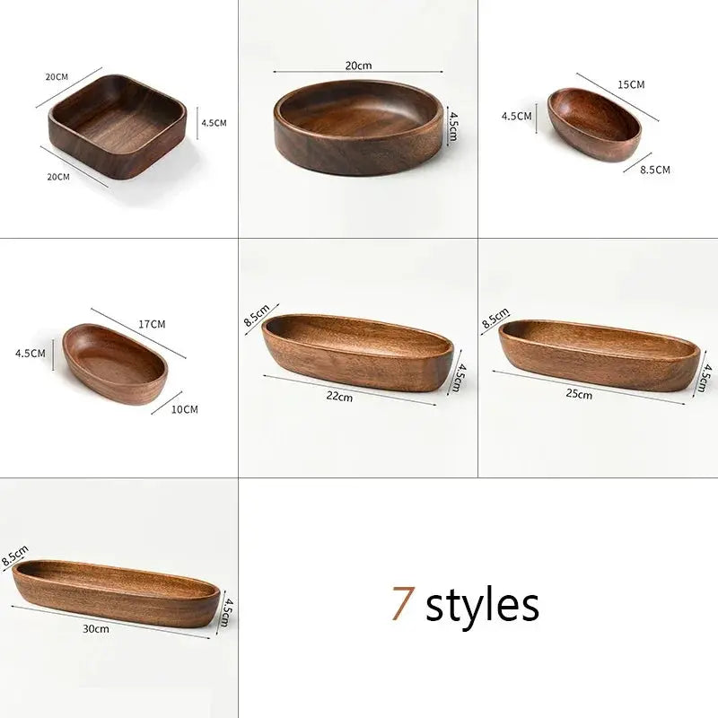 Salad Bowl - Boat-Shaped Walnut Wood by House Of Avana