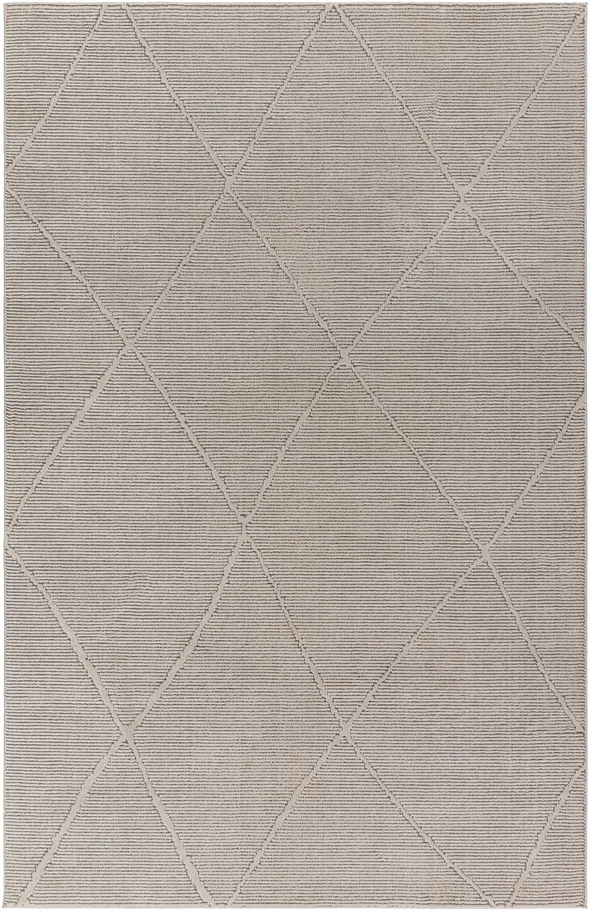Aldis Grey Plush Textured Washable Rug - Clearance