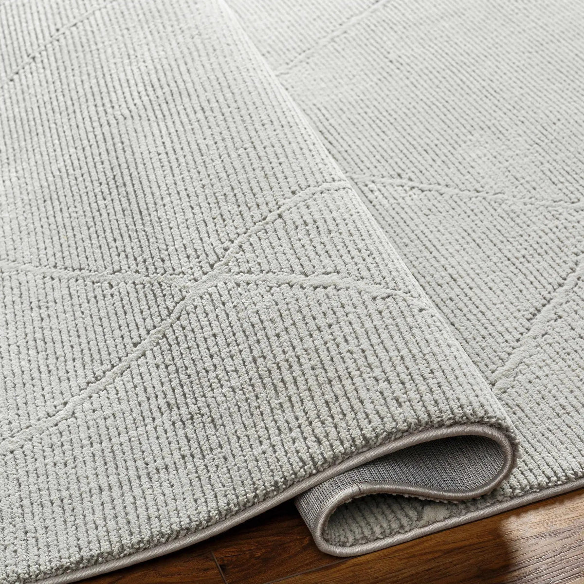 Aldis Grey Plush Textured Washable Rug - Clearance, photo 8 of 12