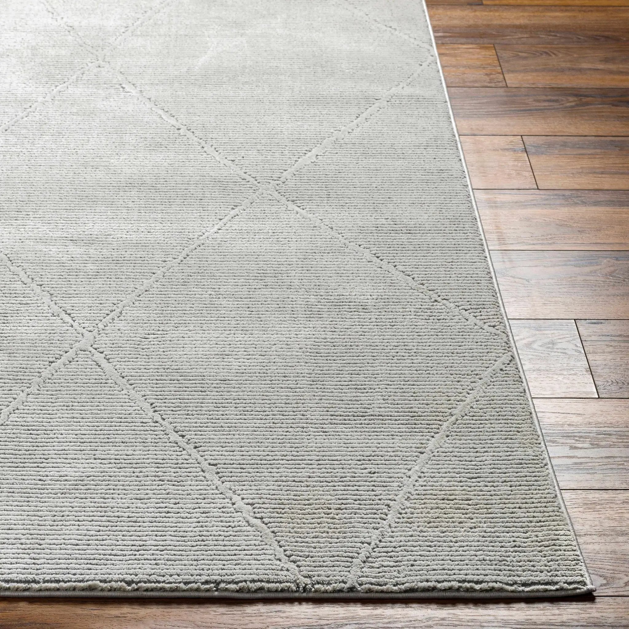 Aldis Grey Plush Textured Washable Rug - Clearance by Boutique Rugs