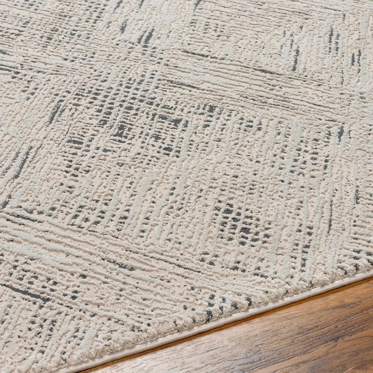 Garza Diamond Textured Washable Rug, photo 5 of 14