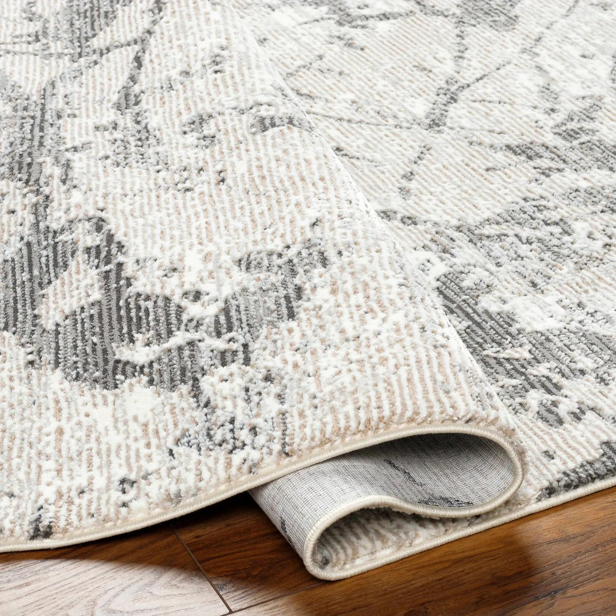 Ianto Gray Marble Washable Area Rug, photo 3 of 6