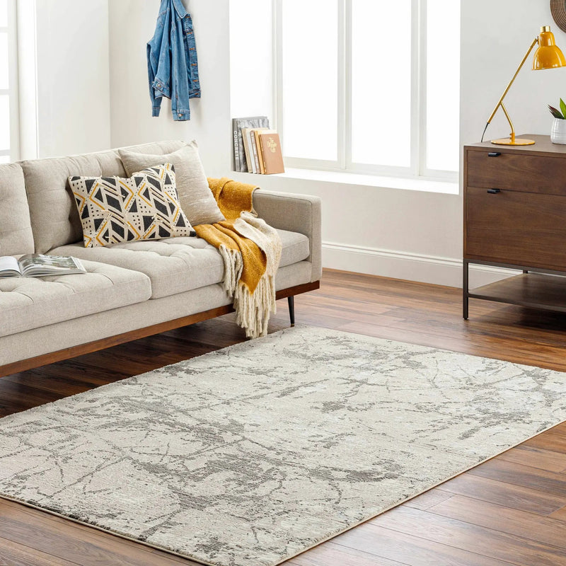 Ianto Gray Marble Washable Area Rug by Boutique Rugs