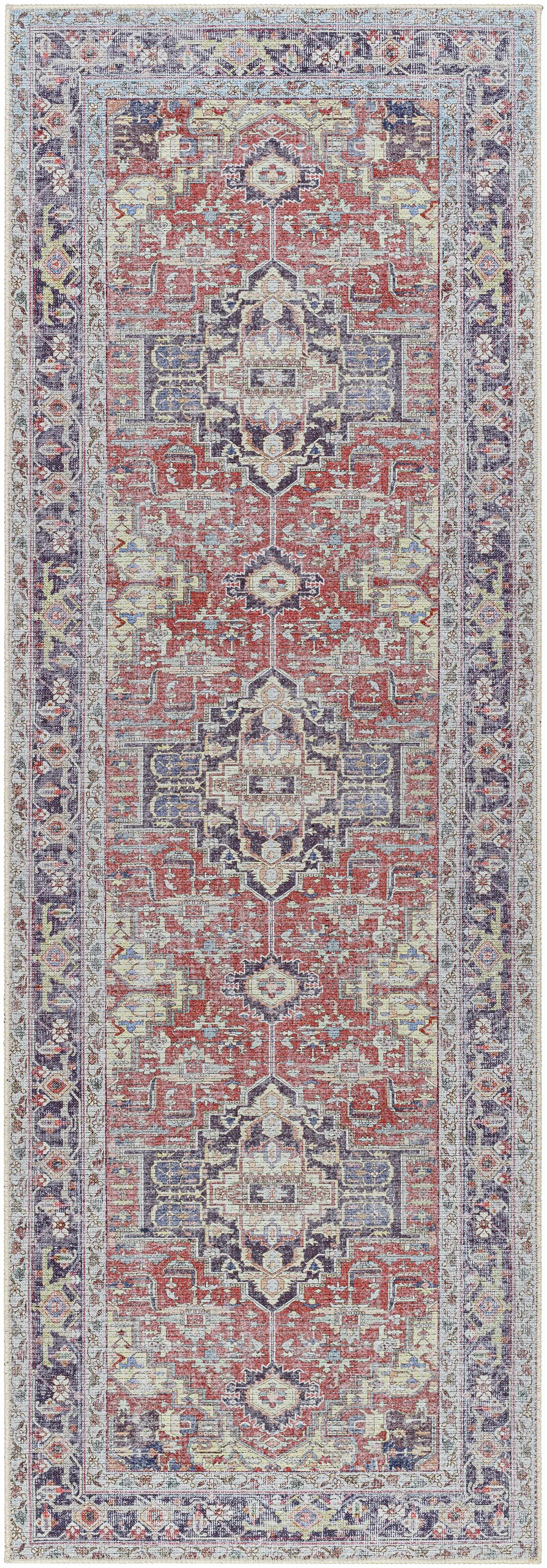 Reza Red Washable Rug - Clearance by Boutique Rugs