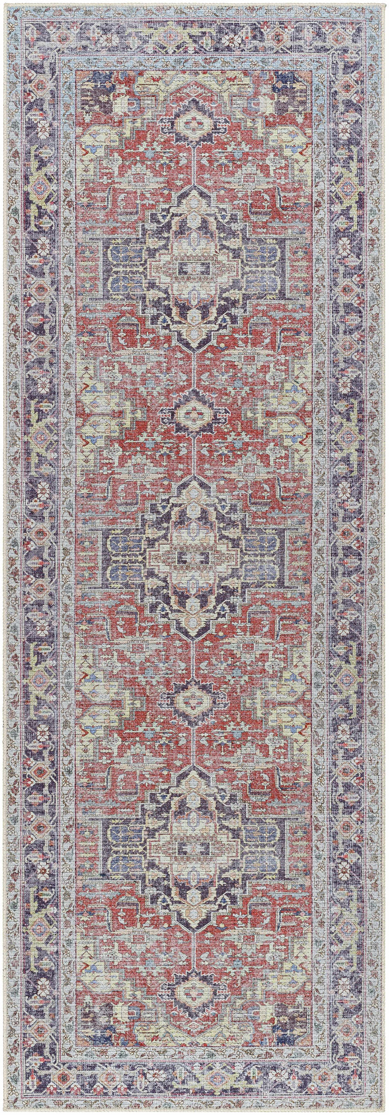 Reza Red Washable Rug - Clearance by Boutique Rugs