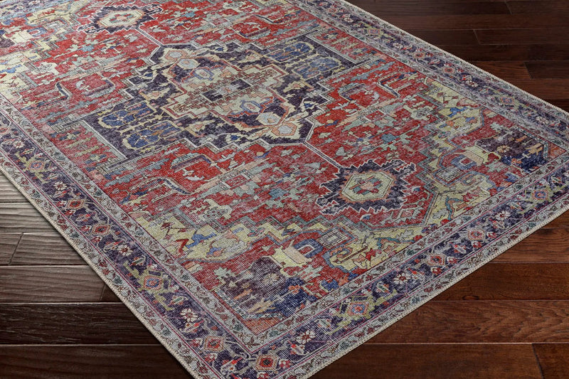 Reza Red Washable Rug - Clearance by Boutique Rugs