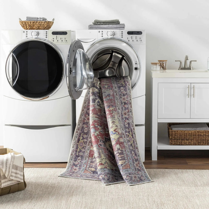 Reza Red Washable Rug - Clearance by Boutique Rugs