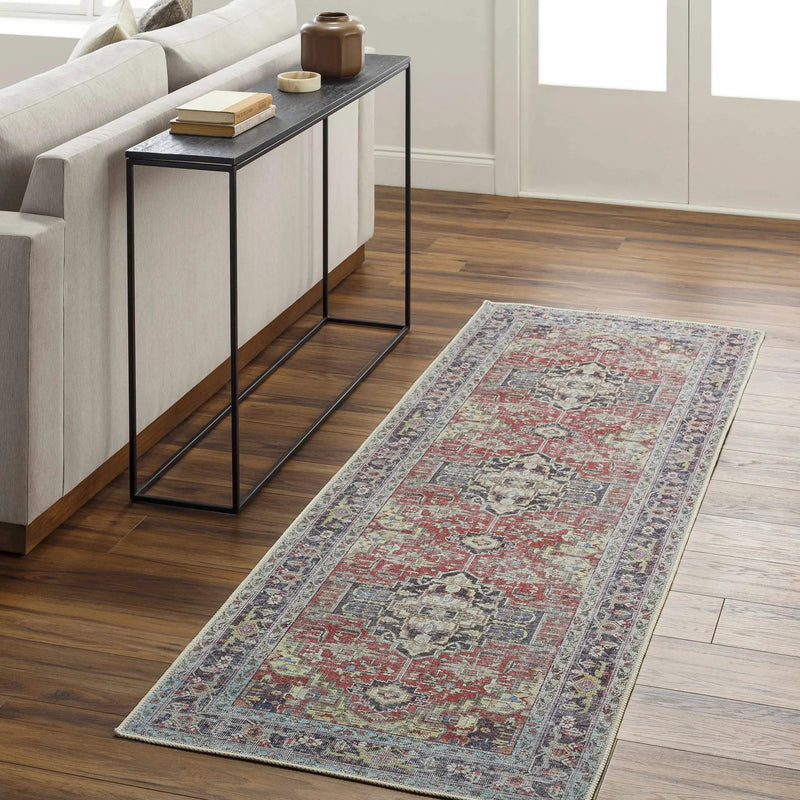 Reza Red Washable Rug - Clearance by Boutique Rugs