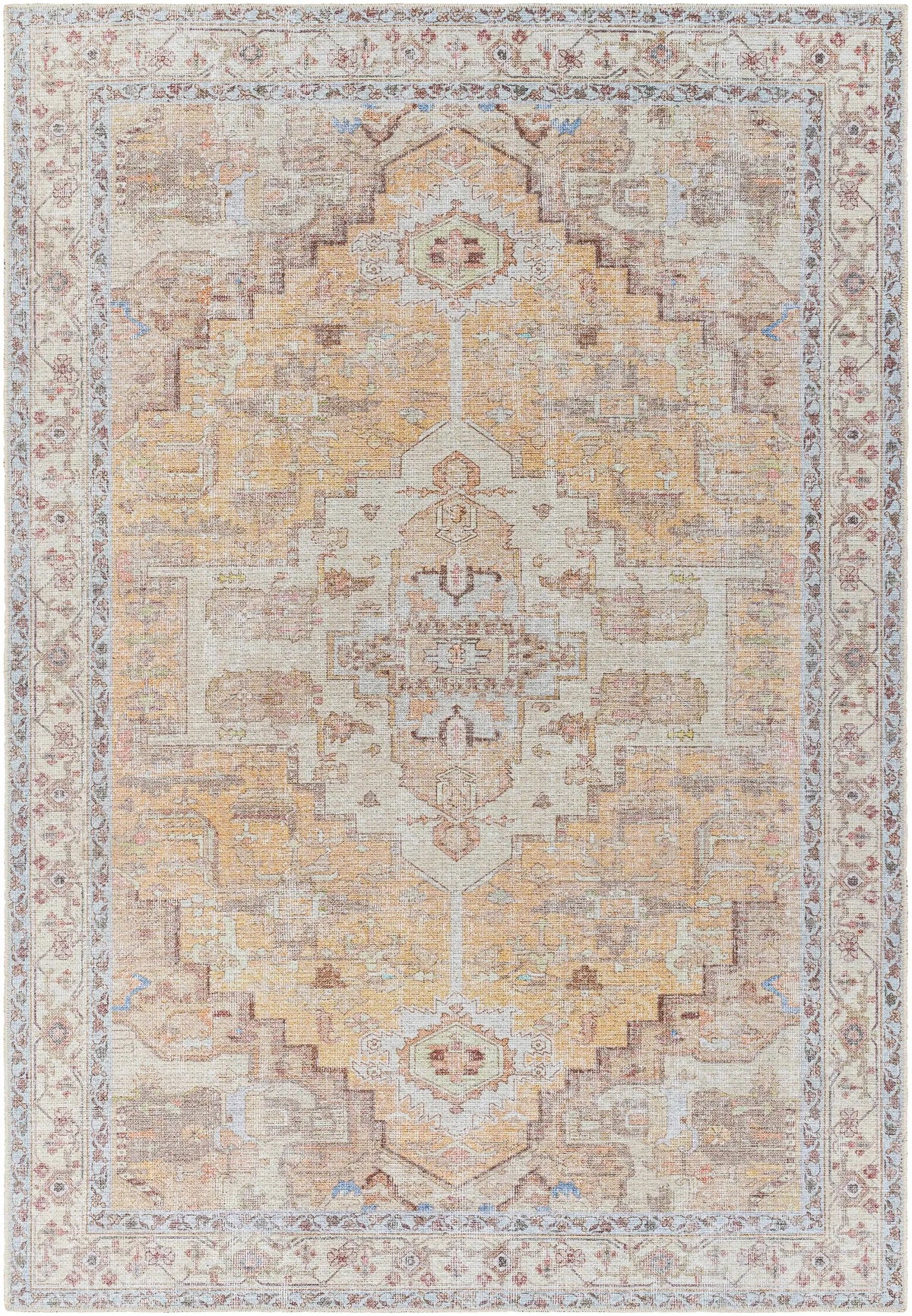 Reza Mustard Washable Rug - Clearance