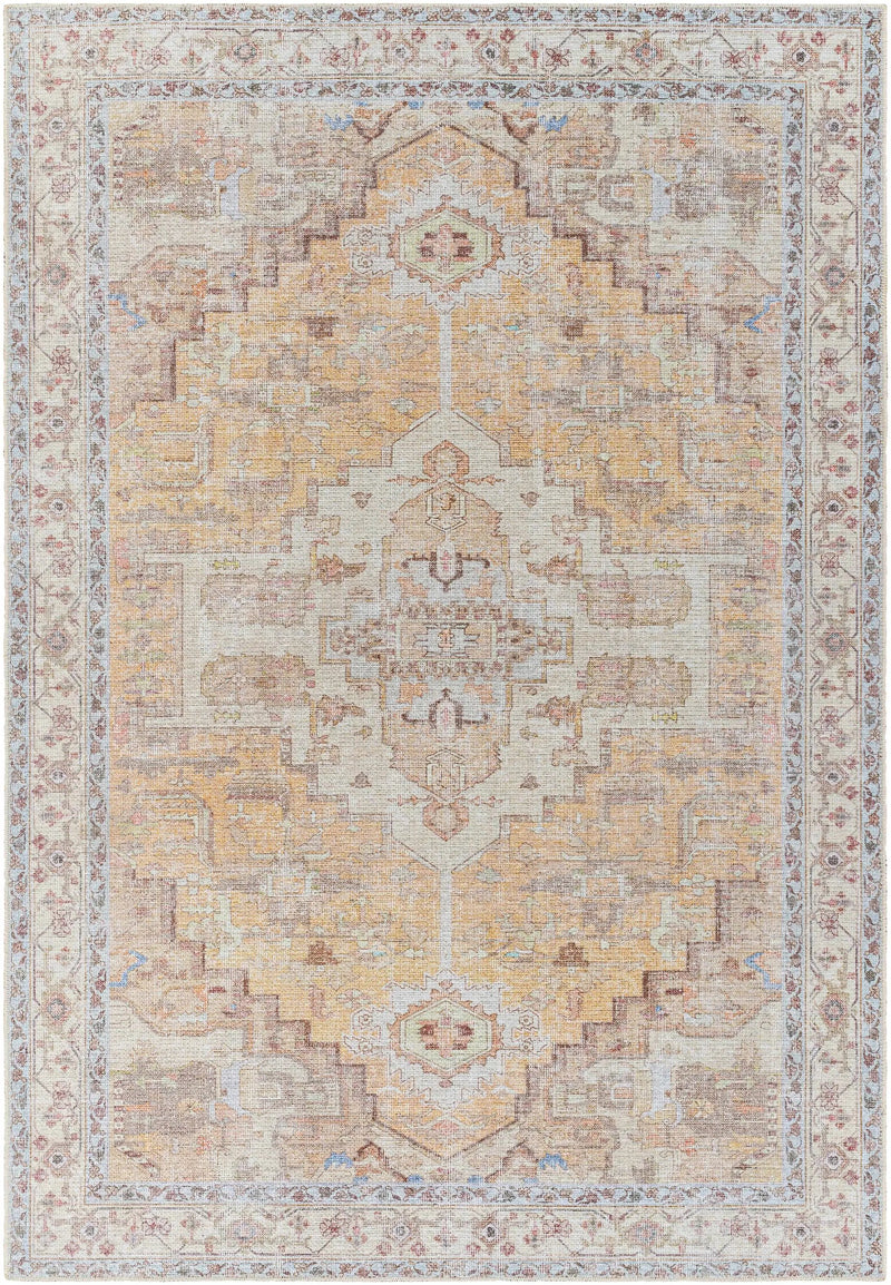 Reza Mustard Washable Rug - Clearance by Boutique Rugs