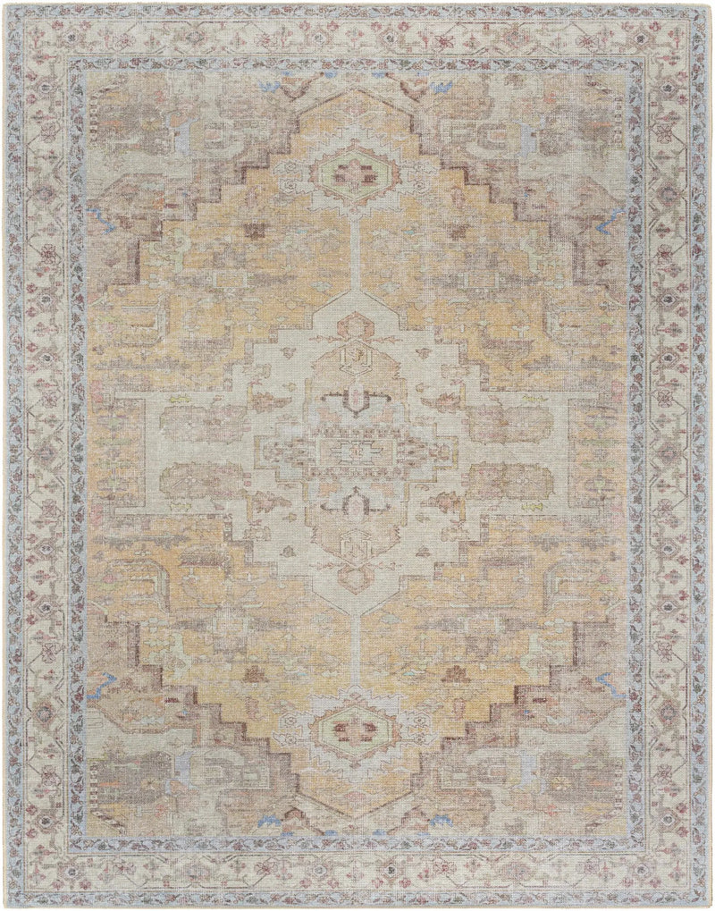 Reza Mustard Washable Rug - Clearance by Boutique Rugs