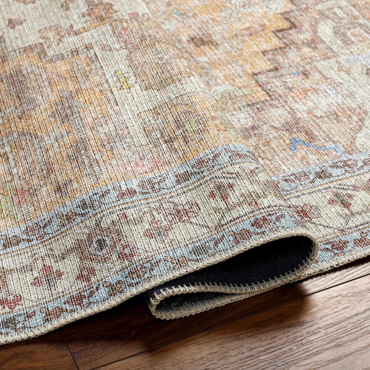 Reza Mustard Washable Rug - Clearance, photo 3 of 10