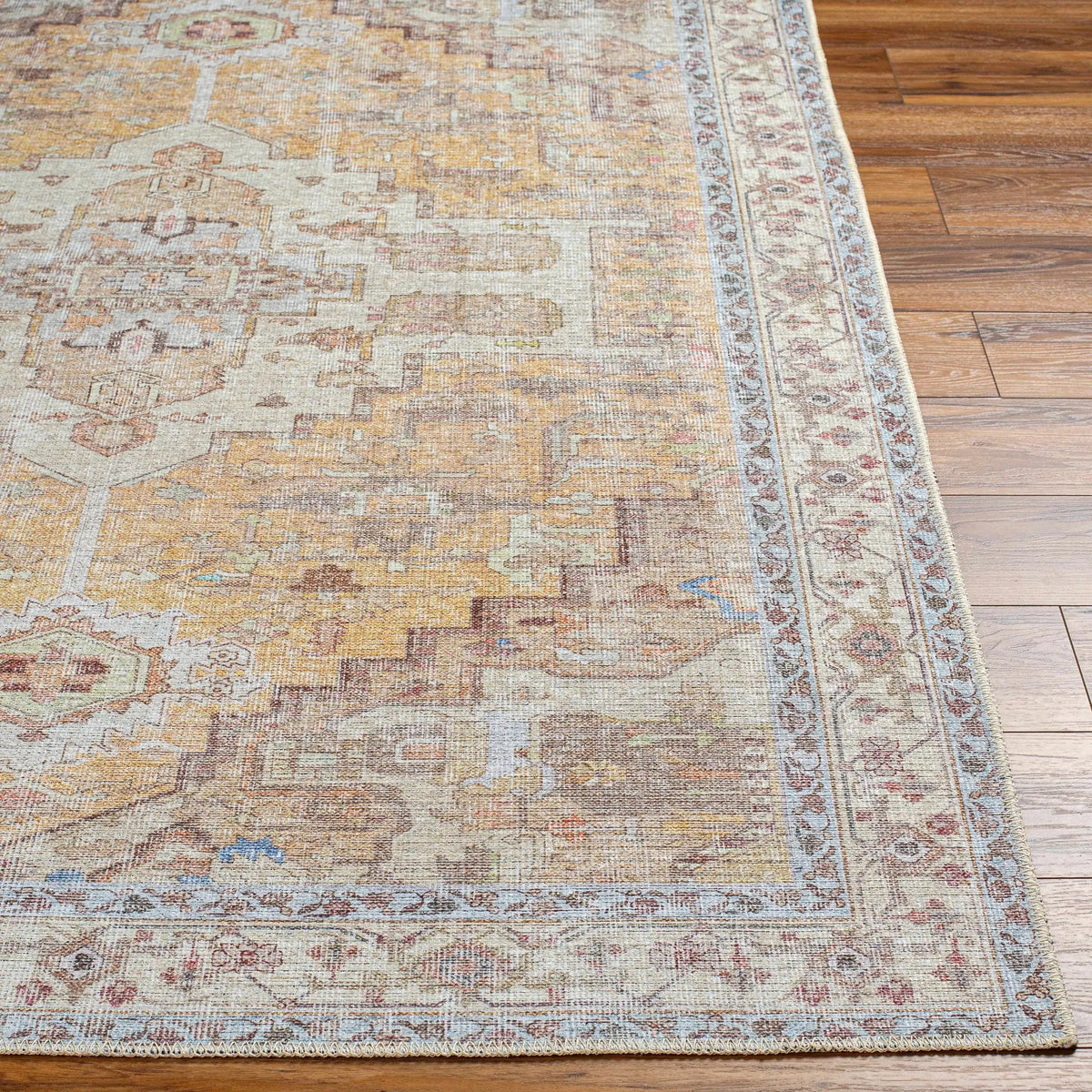 Reza Mustard Washable Rug - Clearance, photo 6 of 10
