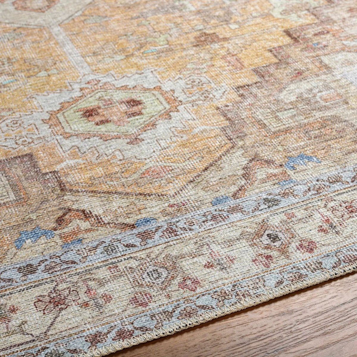 Reza Mustard Washable Rug - Clearance, photo 5 of 10