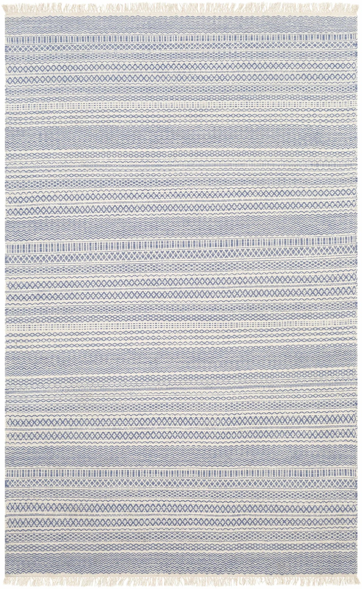 Sanc Blue/Cream Flatweave Wool Rug - Clearance