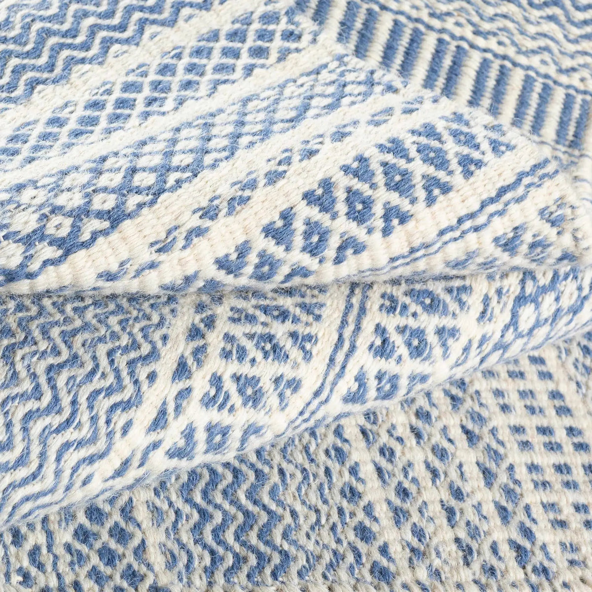 Sanc Blue/Cream Flatweave Wool Rug - Clearance, photo 8 of 9