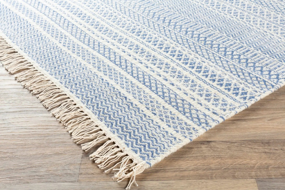 Sanc Blue/Cream Flatweave Wool Rug - Clearance, photo 6 of 9