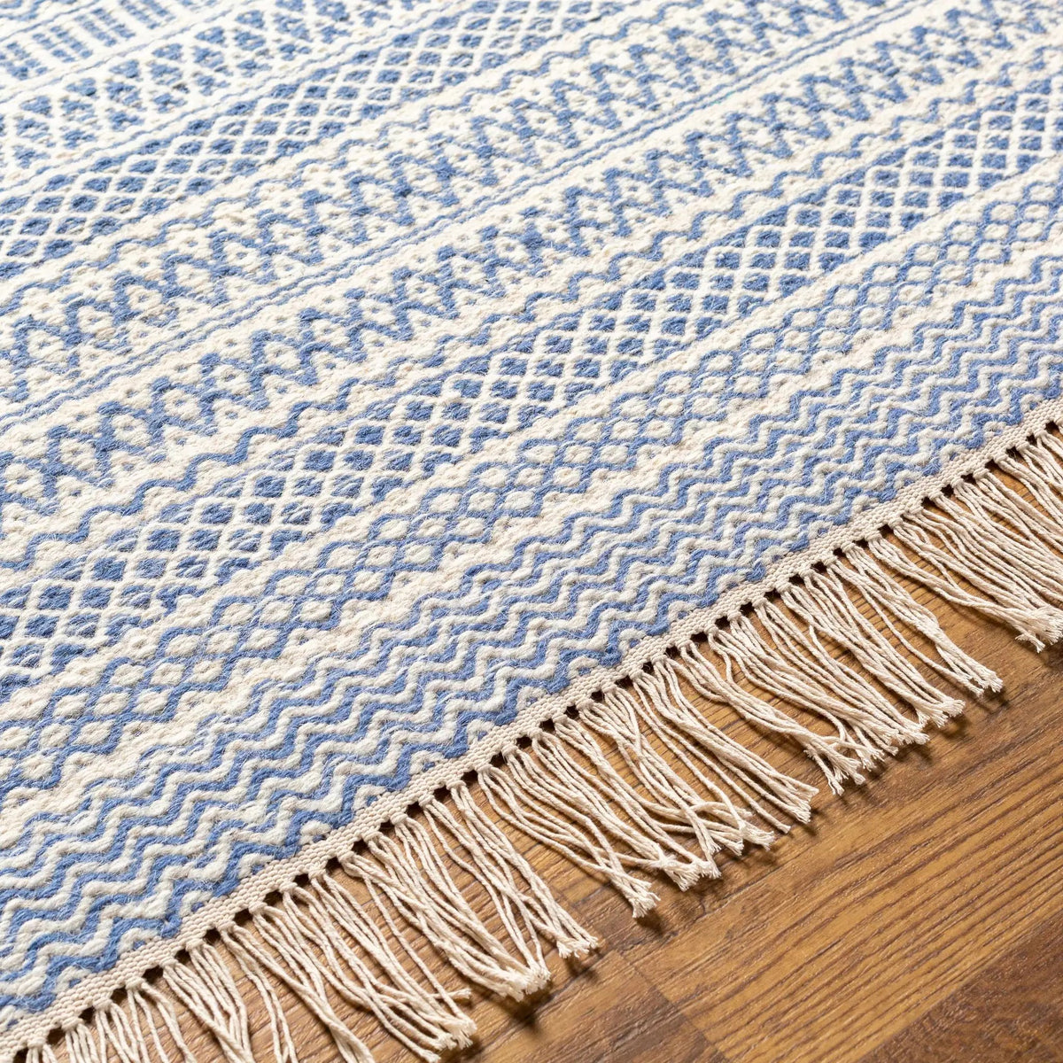 Sanc Blue/Cream Flatweave Wool Rug - Clearance, photo 3 of 9