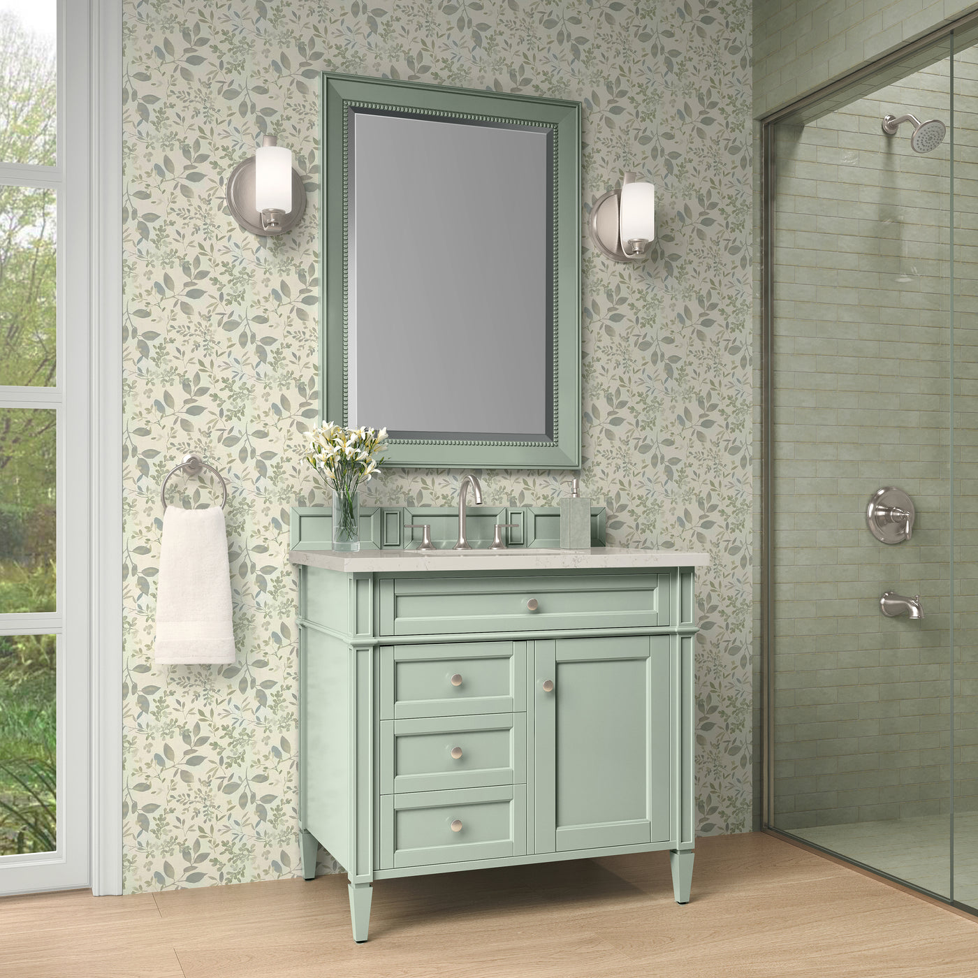 James Martin Brittany 36" Single Bathroom Vanity, Sage Green, view 34