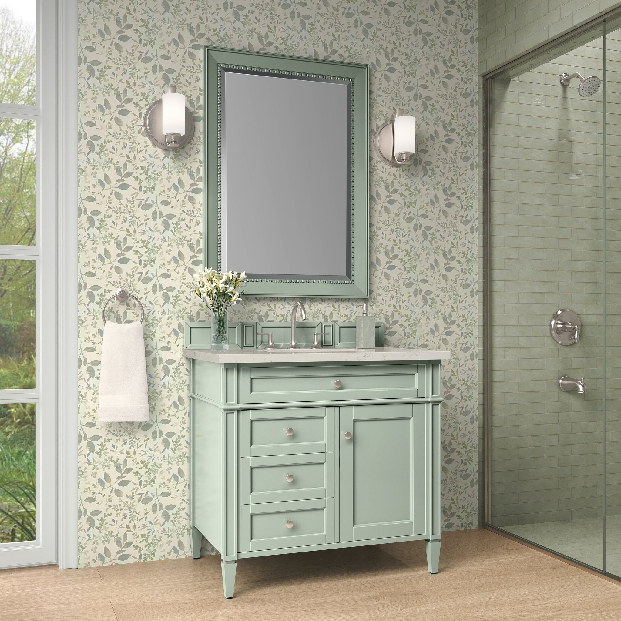 James Martin Brittany 36" Single Bathroom Vanity, Sage Green, view 34