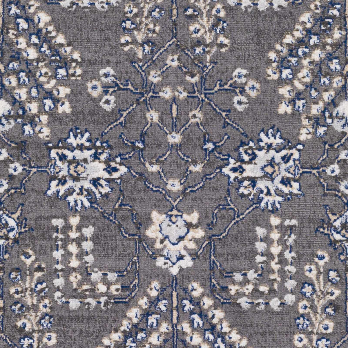 Sapinero Gray Floral Rug - Clearance, sample swatch
